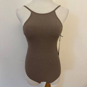 Girlfriend Collective Fog Heather Marlow High Neck Bodysuit - XS BRAND NEW